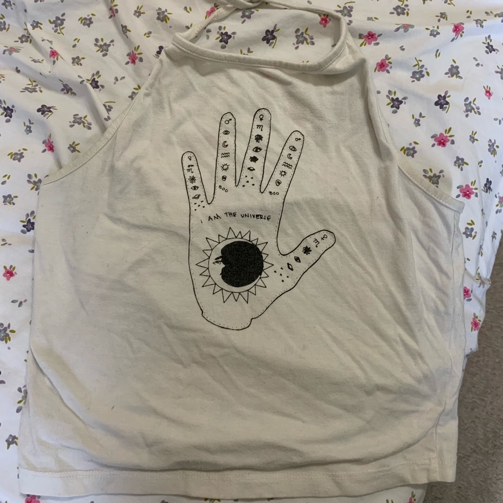 rare I am the universe halter top